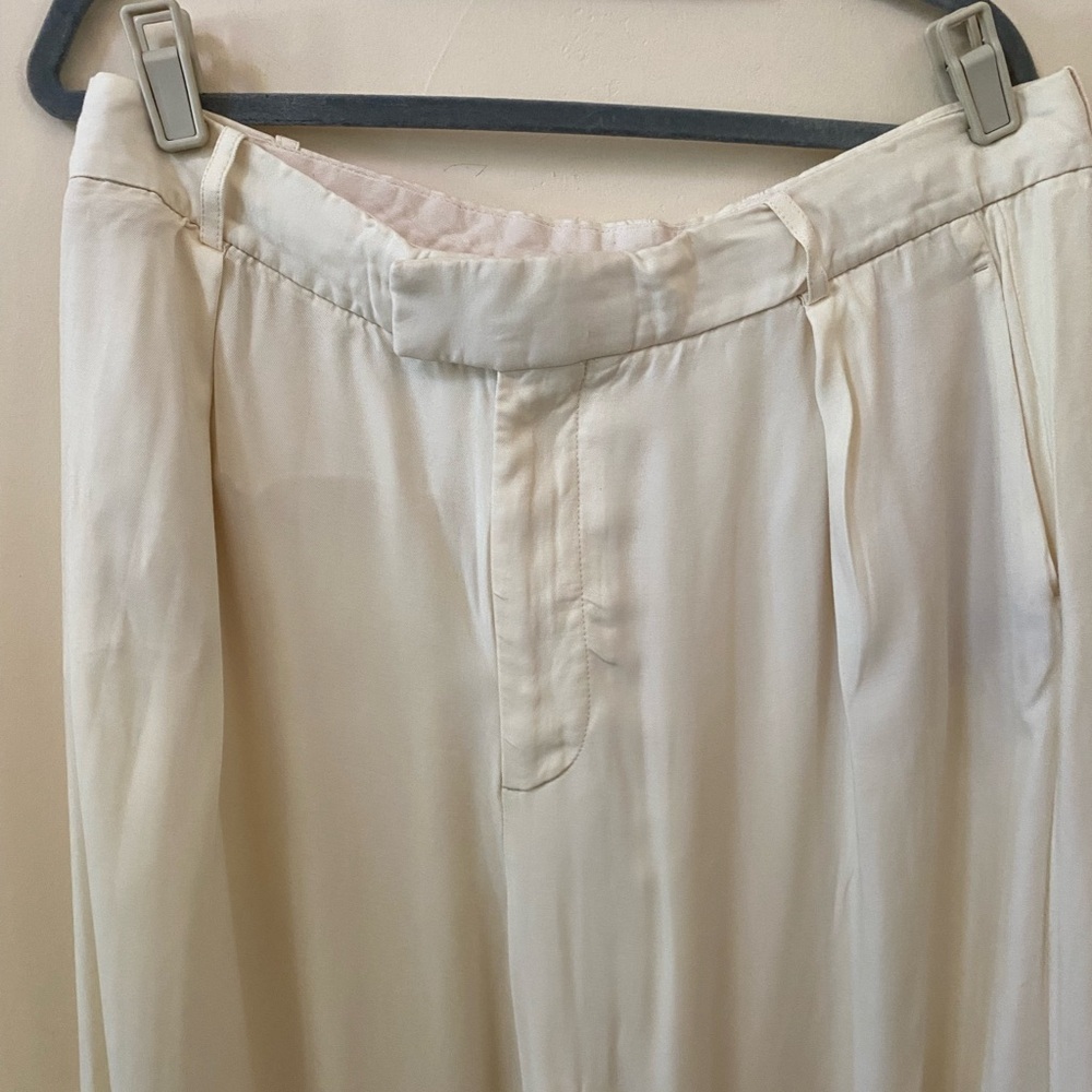 ZARA Light Butter Yellow Wide-Leg Viscose Pants Size XXL - Picture 7 of 8
